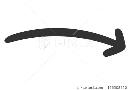 Handwritten style arrow, black, single item 126302230