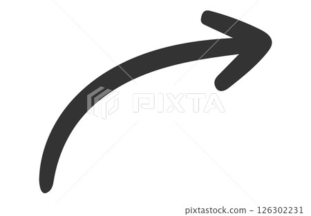 Handwritten style arrow, black, single item 126302231