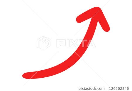 手寫風格箭頭，紅色，單一項目 126302246