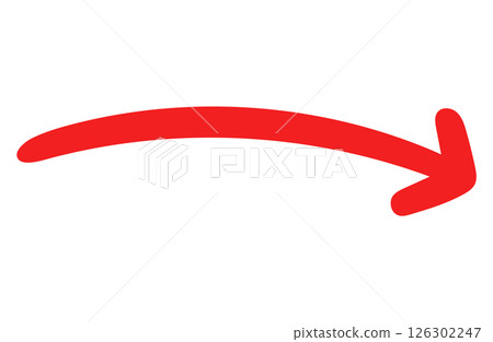手寫風格箭頭，紅色，單一項目 126302247