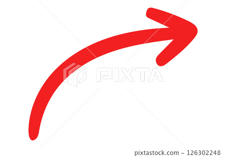 手寫風格箭頭，紅色，單一項目 126302248