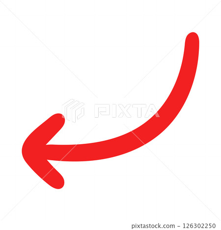 手寫風格箭頭，紅色，單一項目 126302250