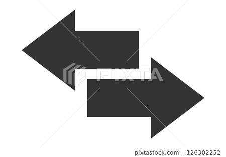 Simple two-way arrow, single item, black 126302252