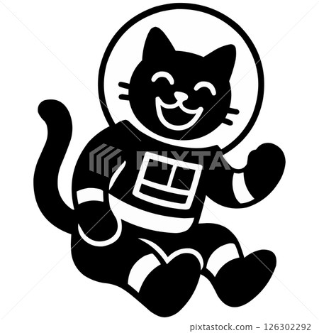 The Sitting Astronaut Cat Silhouette Generative AI The Sitting Astronaut Cat Silhouette Generative AI 126302292