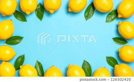 Refreshing lemon and blue copy space 4 126302420
