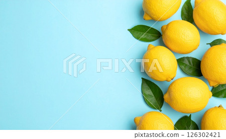 Refreshing lemon and blue copy space 5 126302421