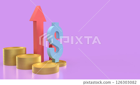The Dollar symbol and coins for Business concept 3d Rendering. The Dollar symbol and coins for Business concept 3d Rendering. 126303082