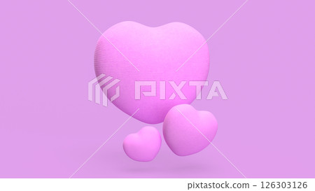 The Pink Heart for love or romance concept 3d Rendering. 126303126