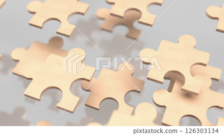 The jigsaw puzzle game for Business or  Teamwork concept 3d Rendering. 126303134