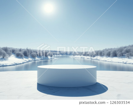 Arctic Product Podium on Water 126303534