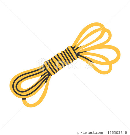 Simple camping rope or hiking rope or scout rope icon in flat style. Vector illustration of summer camp equipment in trendy style. Simple camping rope or hiking rope or scout rope icon in flat style. Vector illustration of summer camp equipment in trendy style. 126303846