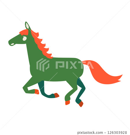 2026 彩色馬向量插圖 2026 彩色馬向量插圖 126303928