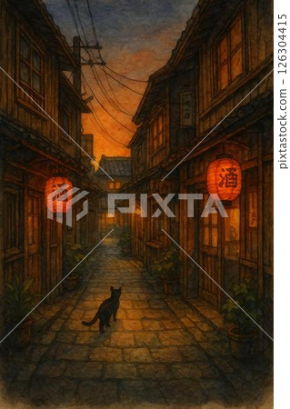 Downtown area at night Downtown area at night 126304415