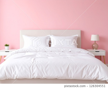 Pink wall bedroom 126304551