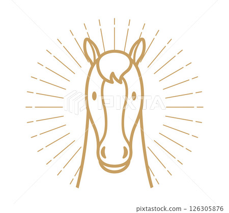 New Year's material: Year of the horse vector zodiac symbol illustration 126305876