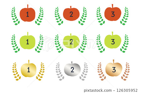 Apple ranking illustration icon | Top 3 most popular varieties 126305952