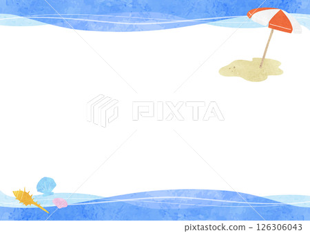 Watercolor ocean image background frame Watercolor ocean image background frame 126306043