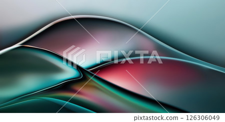 Colorful glass shapes flow elegantly across a soft, gradient background, creating a harmonious blend of light and color. The design invites curiosity and imagination. 126306049