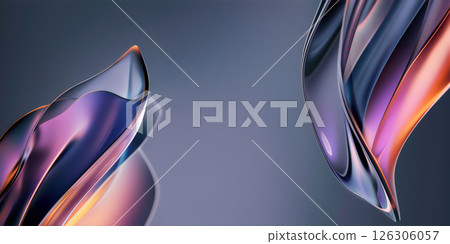 Flowing glass shapes blend together in an abstract composition, showcasing vivid colors and smooth curves that enhance the contemporary artistic atmosphere. Flowing glass shapes blend together in an abstract composition, showcasing vivid colors and smooth curves that enhance the contemporary artistic atmosphere. 126306057