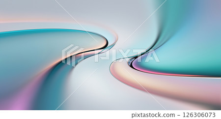 Soft, flowing glass shapes transition through serene pastel hues, creating an enchanting abstract background that evokes a sense of calm and creativity. 126306073