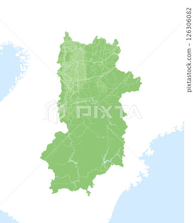 Satellite photo style illustration of Nara prefecture, Japan 126306082