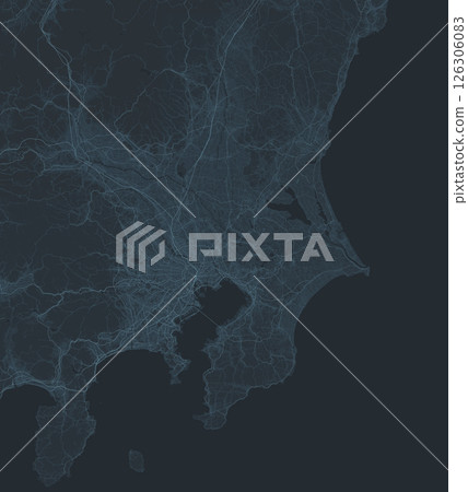 Digital network style illustration of the Kanto region of Japan Digital network style illustration of the Kanto region of Japan 126306083