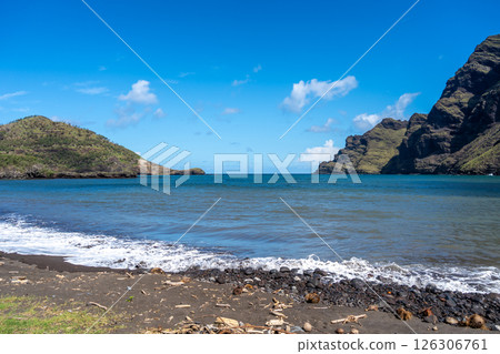 Majestic cliffs of Hakaui Bay, Nuku Hiva, Marquesas Islands, French Polynesia 126306761