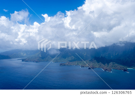 Aerial view of Nuku Hiva in the Marquesas Islands, French Polynesia 126306765