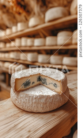 Bright pink goggles curve across a womans face, her glowing skin highlighted against a blue background 126307379