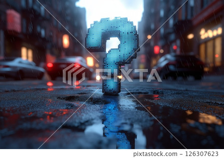 Close-up of a boys smile with bright blue braces, light facial hair, and warm bokeh in the background 126307623