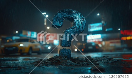 Close-up of a boys smile with bright blue braces, light facial hair, and warm bokeh in the background 126307625