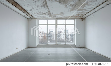 Close-up of a boys smile with bright blue braces, light facial hair, and warm bokeh in the background 126307656