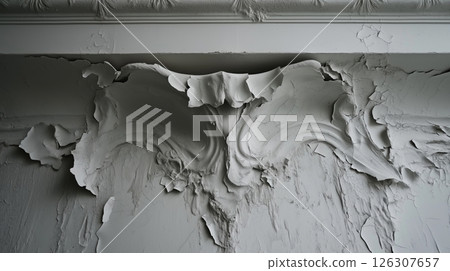 Close-up of a boys smile with bright blue braces, light facial hair, and warm bokeh in the background 126307657