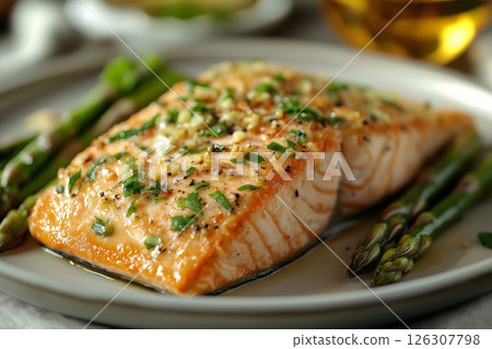 Full view of a schnauzers face and chest, with trimmed fur and symmetrical white markings 126307798