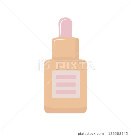Cosmetic tube. Skincare regimen beauty bottle. Cartoon flat illustration. Cosmetic tube. Skincare regimen beauty bottle. Cartoon flat illustration. 126308345