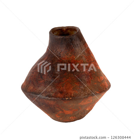 Ceramic vase on white background 126308444
