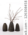 Ceramic vase on white background 126308458