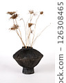 Ceramic vase on white background 126308465