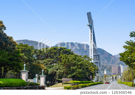 Fresh green Beppu Fujimi Street and Global Tower 126308546
