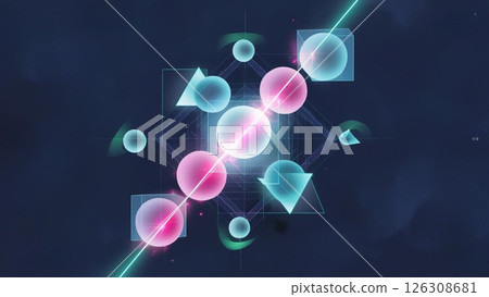 A world whose existence is uncertain until it is observed (abstract painting) 126308681