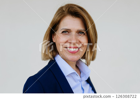 Portrait of female medical sales representative. 126308722