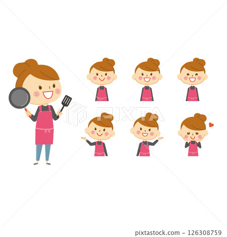 女性臉部表情圍裙圖案1 女性臉部表情圍裙圖案1 126308759