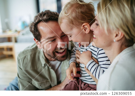 Family bonding moment with young children. 126309055