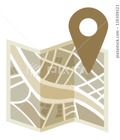 Illustration of old maps with mapping 126309321