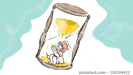 Illustration of a woman in an hourglass 126309422