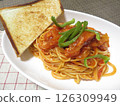 Nostalgic Spaghetti Napolitan and Toast 126309949