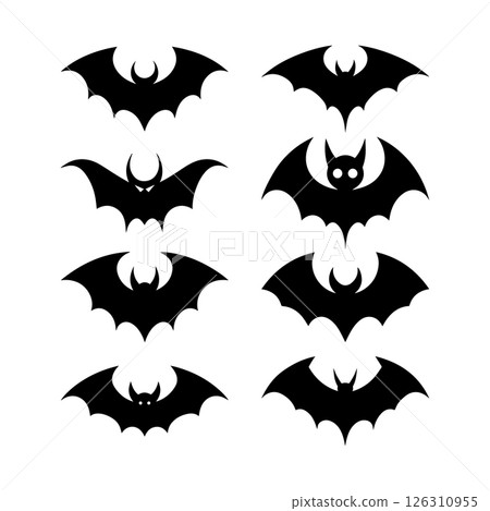 Bat Silhouettes 8 Black Bat Clipart Images for Halloween Bat Silhouettes 8 Black Bat Clipart Images for Halloween 126310955