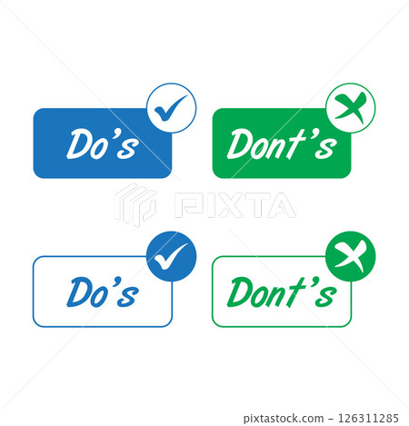 Do's and Don'ts Vector Icon Set with Check and Cross 126311285
