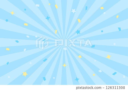Blue sunburst and confetti background Light blue Concentrated lines Blue sunburst and confetti background Light blue Concentrated lines 126311308
