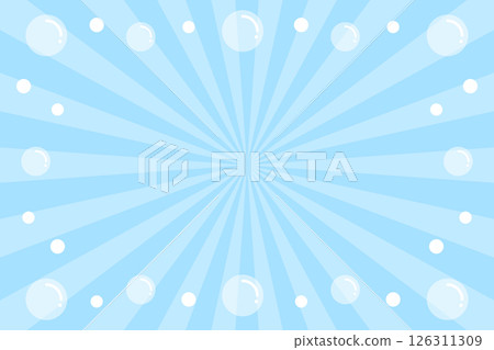 Blue sunburst and bubble background Light blue Concentrated line 126311309